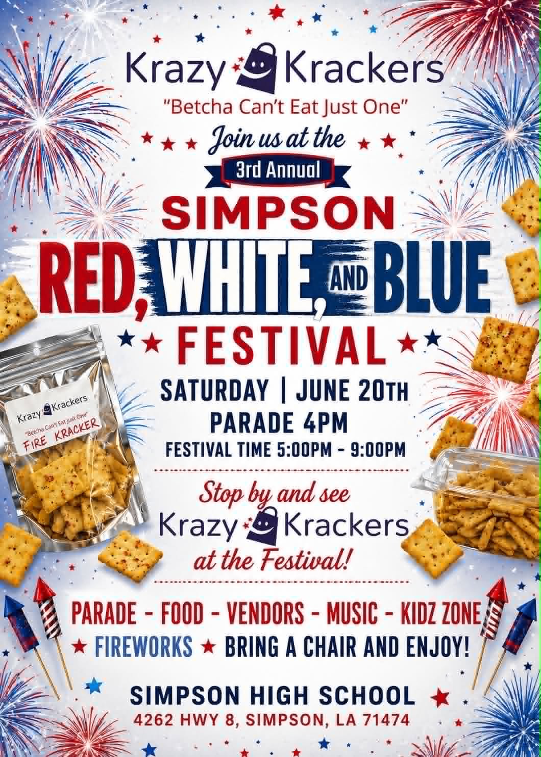 3rd Annual Simpson Red, White and Blue Festival - Vernon Parish Louisiana