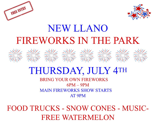 Fireworks in the Park - Vernon Parish Louisiana
