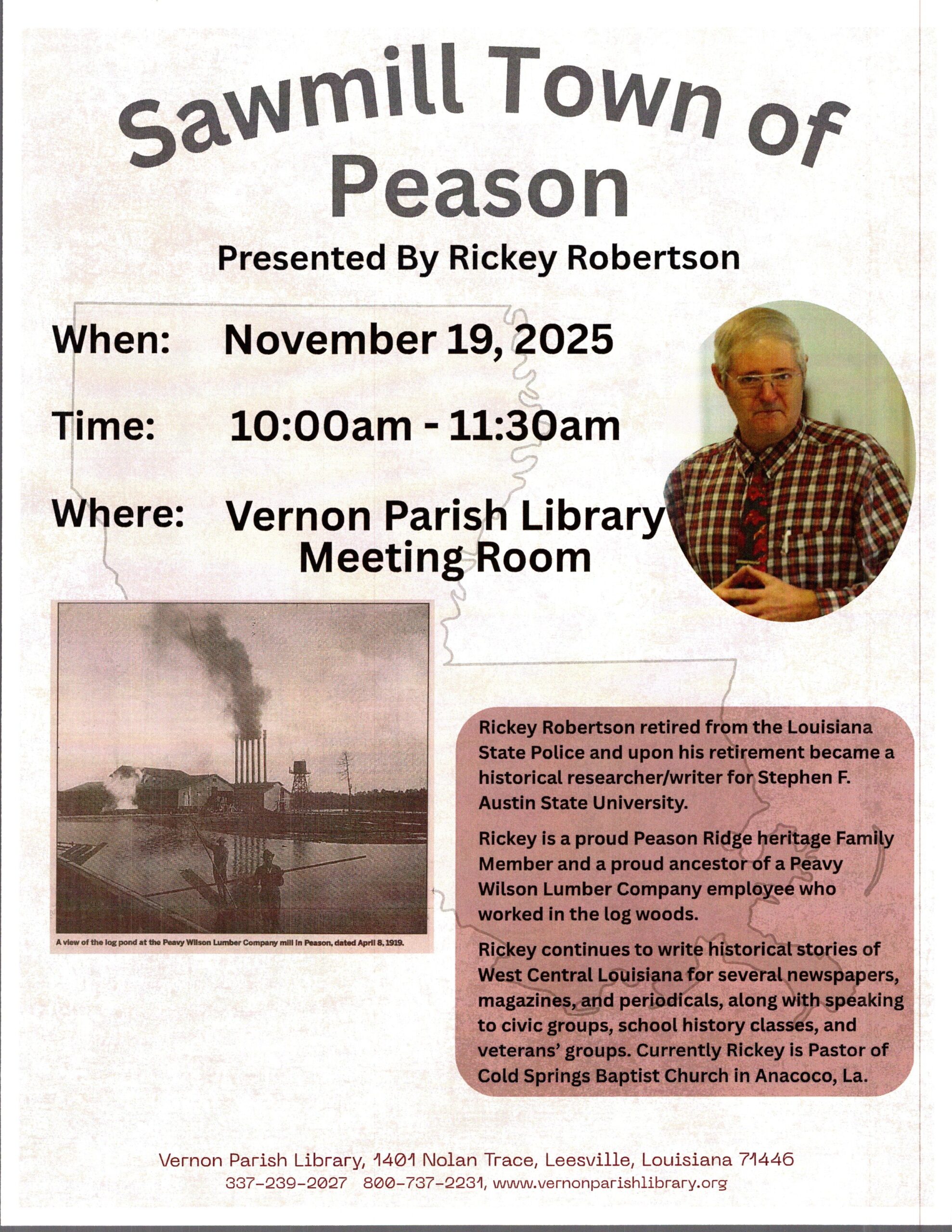 Sawmill Town of Peason Ridge - Vernon Parish Louisiana