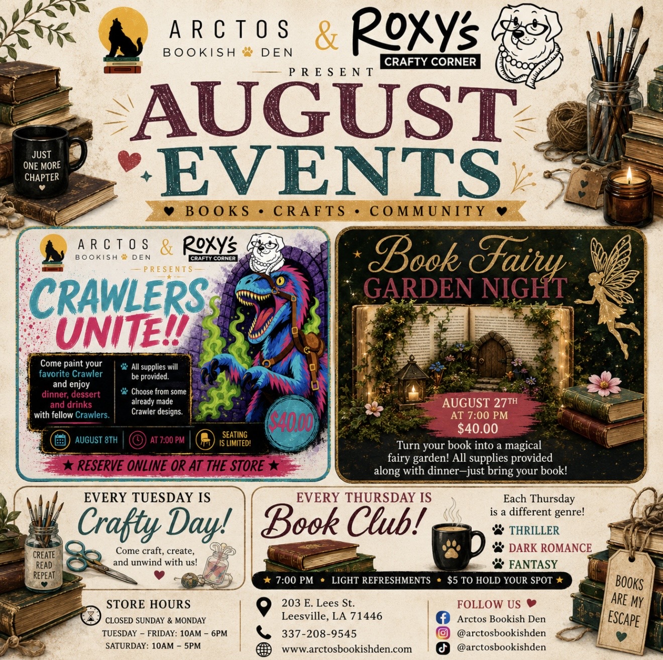 Book Fairy Garden Night at Arctos Bookish Den & Roxy’s Crafty Corner! - Vernon Parish Louisiana
