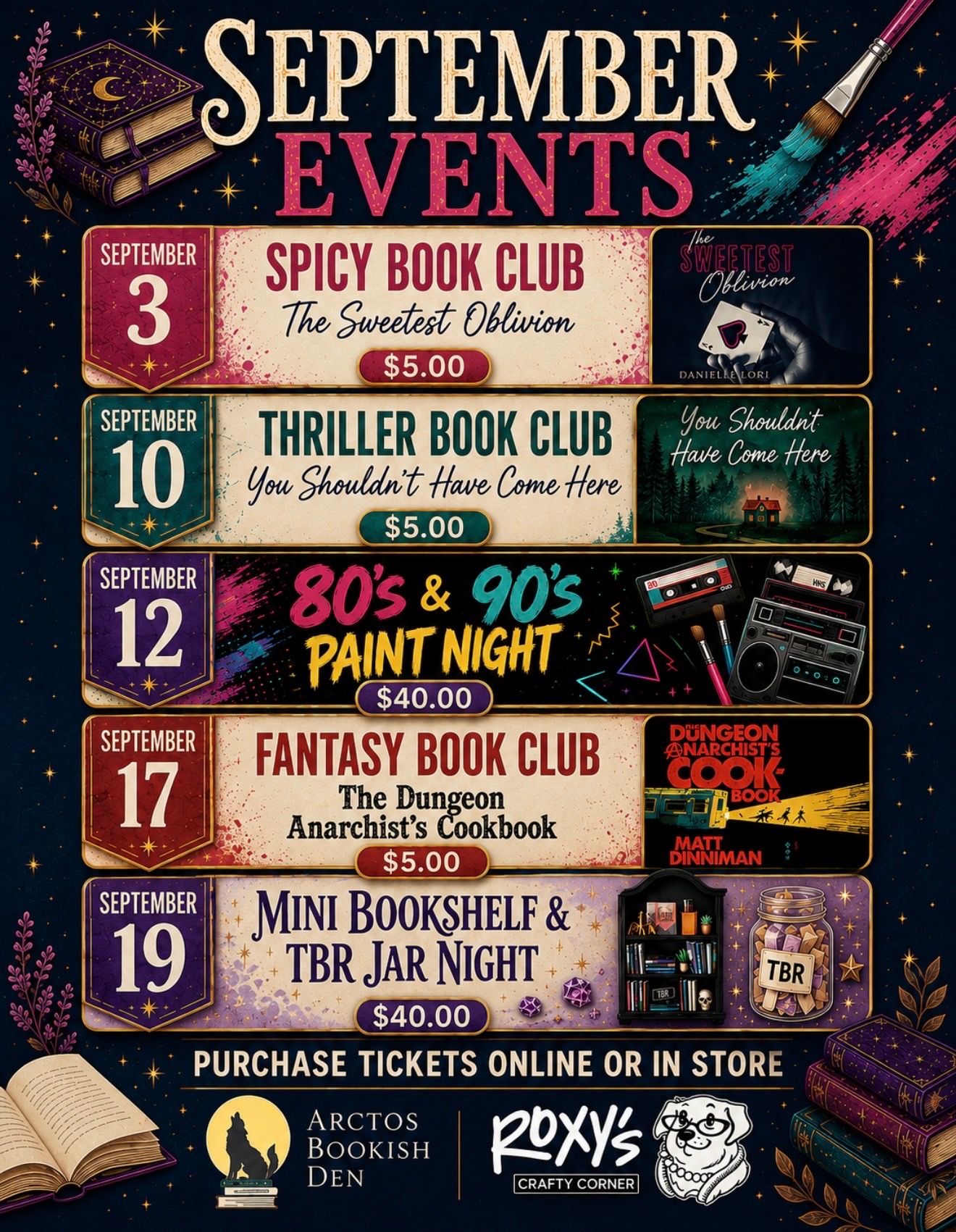Fantasy Book Club at Arctos Bookish Den & Roxy’s Crafty Corner! - Vernon Parish Louisiana